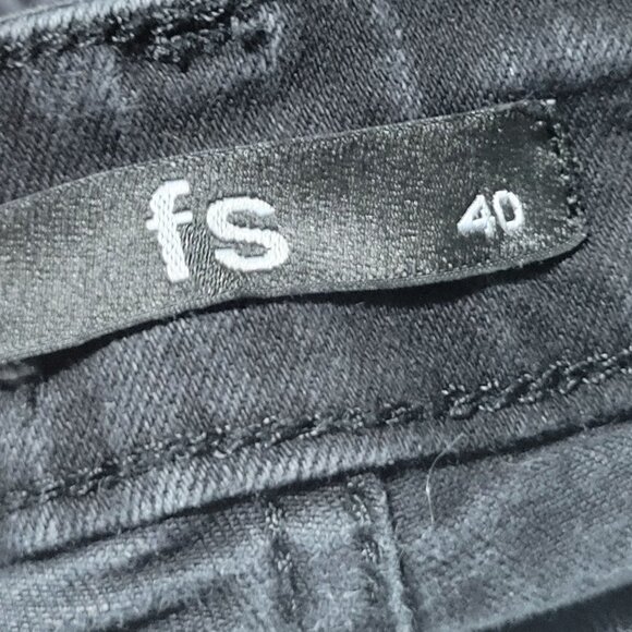 FS Jeans Womens Size 40 Skinny Mid Rise Embellished Black Denim Pants - Picture 5 of 6